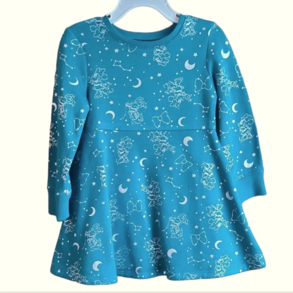 2T Disney's Minnie Mouse Toddler Girl Celestial Print Fleece Skater Dress